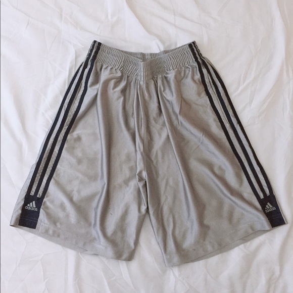 silver adidas shorts